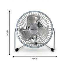 Ventilador de Escritorio Taurus Neptune 6" | Compacto y Potente | Cabezal Ajustable | Diseño Metálico Clásico - Plateado - Ver 8