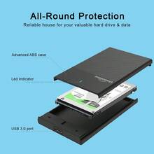 Unionsine Slim 2.5" SSD Enclosure USB 3.0 5Gbps - Tool-Free Setup For 2TB HDD/SSD, Ultra-Portable Design - Black - View 4