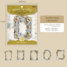 Embossed Frame Sticker Pack, Secret Garden Vintage 3D Scrapbooking & Journaling Decorative Stickers Personalised Stickers - Multicolor - View 7