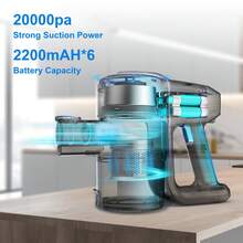 N300 Cordless Vacuum Cleaner For Home, 6-In-1 Rechargeable Powerful Lightweight Handheld Vacuum Cleaner, Running Time 45 Minutes, 48.58 Oz Dust Cup, Vacuum Cleaner For Home, Hardwood Floor, Carpet And Pet Hair - Blue - View 2