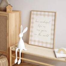 1pc Unframed How Wonderful Life Is Now You're In The World Typography Nursery Wall Art Poster Boho Beige Baby Girl Room Aesthetic Decor Painting For Playroom,Kids Room,Bedroom,Modern Home Decoration