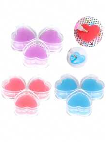 3pcs/Set Heart Diamond Painting Wax With Storage Box - Diamond Painting Accessories Suitable For 5D Diamond Embroidery, Diamond Art Tools Craft Supplies