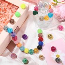 Fashion 18x20mm 10/20pcs Pack Mix Colorful Custom Confetti Color Resin Rhinestone Ball Beads For DIY Beadable Pen Keychain Chunky Bubblegum Necklace Bracelet Jewelry Making