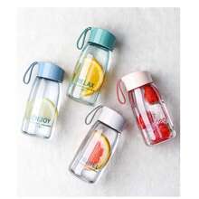 Stylish Sports Water Bottle, Compact Plastic Cup, Shatterproof, Portable, Heat-Resistant, Minimalist Transparent Personal Water Bottle, Suitable For Students, Back To School Season