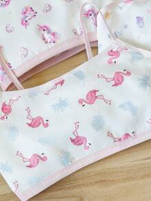 Chatreadl 3 Pieces Set Cute Casual Tween Girl Bra Suspenders Printed Pattern Fresh And Simple Suitable For All Seasons - Multicolor - View 5