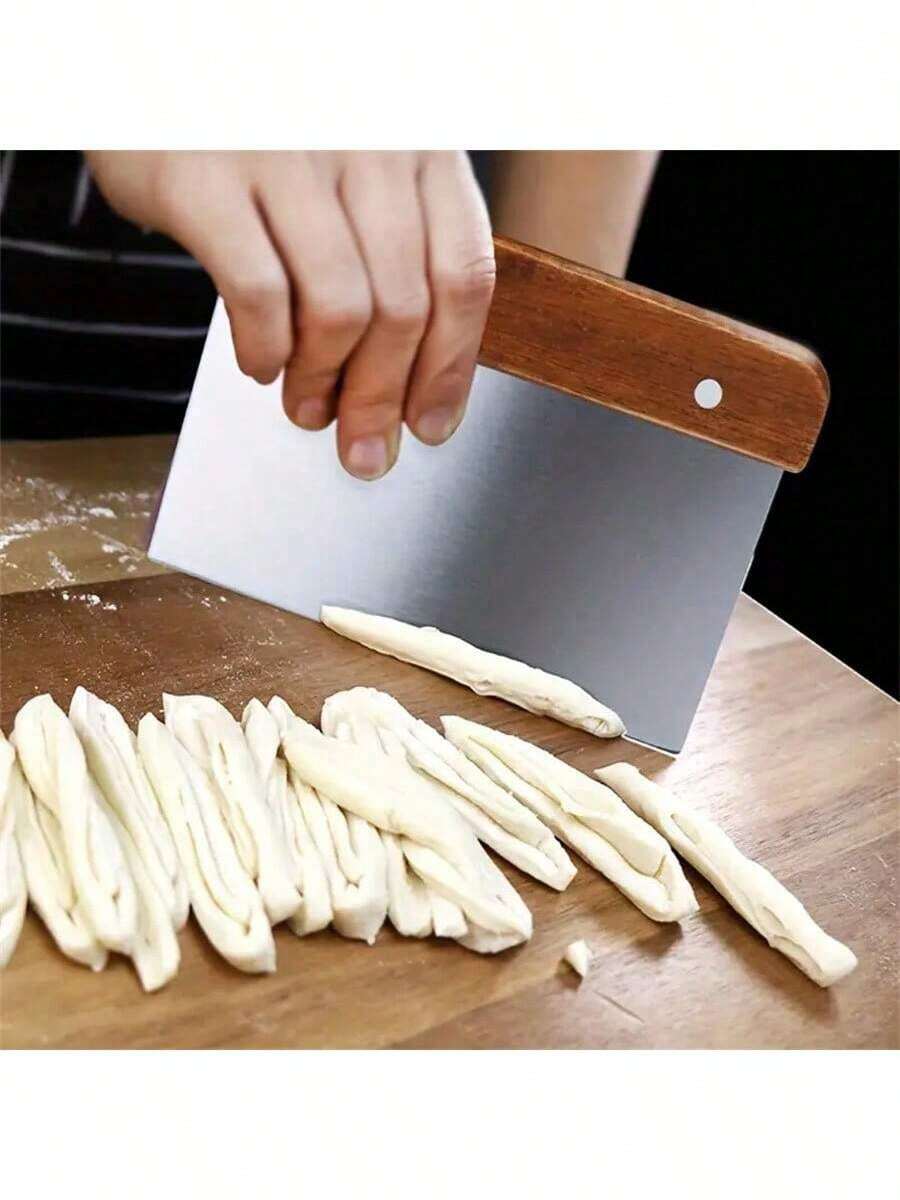 1pc Stainless Steel Dough Scraper, Pastry Cutter And Spatula, Suitable For Baking And Cooking, Kitchen Tool - Multicolor - View 1