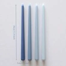 1盒4支，每支30厘米彩色长蜡烛，适用于婚宴、餐桌摆饰、婚礼桌面装饰道具，无味无烟，烛光晚餐，12英寸长蜡烛，婚礼派对、圣诞节、复活节、情人节家居装饰、圣诞装饰、房间装饰、圣诞礼物 - 彩色 - 查看 4