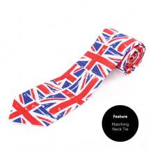 Union Jack Suit With Matching Tie – Men's British Flag Costume For Fancy Dress, Eurovision, Stag Parties & National Events – Sizes Available - Union Jack Costume, British Flag Suit, Men's Uk Flag Outfit, Eurovision Fancy Dress, Stag Party Costume, Best Of British, Novelty British Suit, Patriotic Costume, Red White And Blue Suit, Union Jack Party Wear - red white and blue - View 4