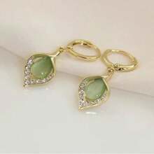 Exquisite Opal Earrings Women's Luxury Water Drop Shape Gems Earrings Jewelry Gifts