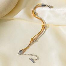1 pieza Pulsera de cadena de acero inoxidable de mujeres para fiesta , tener una cita , trabajar