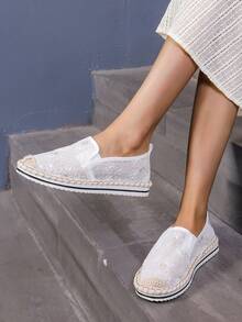 Women's Casual Slip-On Fabric Shoes, Breathable & Comfortable - White - View 2