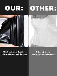 50 opakowań czarnych torebek wysyłkowych z polietylenu - super wytrzymały materiał PE, samoprzylepny klej, wodoodporny, krawędzie, bardzo duży rozmiar do pakowania hurtowego na powrót do szkoły