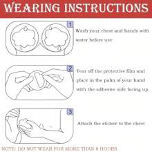 Letter Printed Heart Nipple Cover, Invisible Anti-Bulge Self-Adhesive Sticker, Ladies' Lingerie And Panties Accessories, For Rave
