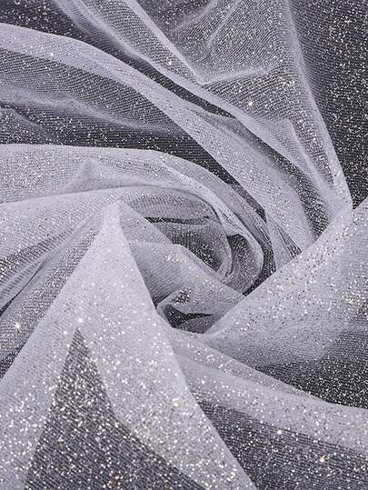 1 件金色亮片尼龙薄纱面料，70 英寸宽，DIY 新娘婚礼派对背景装饰芭蕾舞裙材料