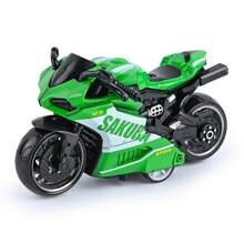 1 pièce Moto jouet interactive à rappel, détails extrêmes, matériau en alliage, cadeau de fête raffiné. Peut également être collecté et exposé comme ornement de table, Rentrée scolaire