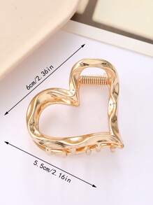 1 pezzo Fermaglio per capelli a forma di cuore in metallo di media dimensione, circa 6 cm di colore oro, adatto per donne e capelli sottili, con una presa perfetta, per acconciature di capelli spessi, accessorio di moda per le donne, fermagli per capelli, morsetti per capelli, pinze per capelli, accessori per capelli casual per l'autunno e l'inverno, per gli outfit da vacanza delle donne