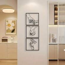 1-Piece Set Of Metal Hand-Held Wall Decorations, Minimalist Line Art Sculptures, Modern Love-Themed Hanging Decorations, Suitable For Homes, Offices, And Living Rooms. They Can Also Serve As Indoor Wall Crosses For Bedrooms During Thanksgiving And Valentine's Day.