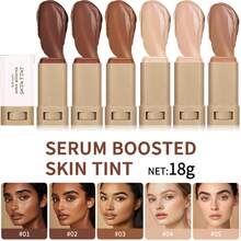 粉底棒美容膏精华提升肤色，固体有色保湿精华轮廓棒粉底面部棒女士，自然妆容