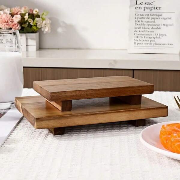 1 Stück japanischer Stil Geschirr, rechteckiges Holzgeschirr, Sushi Teller, Dipschale, Rohfisch Teller, Gargut & Snack Tablett, geeignet für Zuhause Küche, Restaurant, Sushi Bar, Camping, Outdoor Nutzung, waschbar, individuelle Größe, ideal für Feiertage, Muttertag, Abschluss, Geburtstag, Schulanfang, Hochzeit, Eid Al-Fitr