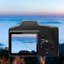 Digital Camera Photography, 2.4-Inch LCD Screen, 16x Digital Zoom 1080p Mini Camera Vlog Camera, Wide Angle Lens 4 AA Batteries Required (Not Included) - Black - View 2