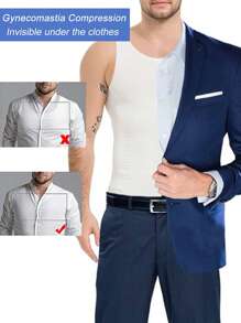 Slimming Men's Tummy Control Shapewear Underwear Vest Tank Top Belly Boobs Gynecomastia Abdomen Compression Muscle Shirts Body Shaper Undershirts Training Sports Gym Workout Fitness