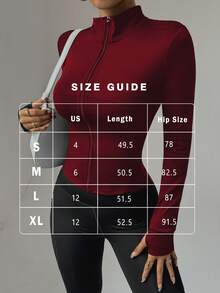 FWH Women's Fashion Yoga Outdoor Running Commuting Dating Sun Protection Essential Stretch Comfortable Back-Shaping Abdominal-Toning Slimming Fitness Retro High-End Street Elegant Sportswear Running Workout Wear Zipper Stretch Minimalist Fashion Sexy Fitted Long-Sleeve Yoga Jacket - Burgundy - View 3