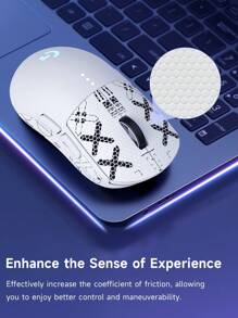 1 bandă de prindere anti-alunecare GPW, bandă de prindere pentru mouse GPW de prima și a doua generație, design tip schelet imprimat, bandă de prindere netedă pentru mouse-ul wireless pentru sporturi electronice