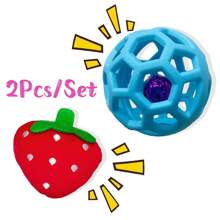 PETSIN 4 Peças Conjunto de Brinquedos de Pelúcia Fofos e Com Som para Cães e Gatos Pequenos - Designs de Pirulito, Estrela, Rosquinha e Morango - Brinquedos Interativos e Companheiros para Dormir, Brinquedos para Cães, Brinquedo de Roer para Cães, Suprimentos Interativos