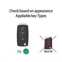 Funda protectora plegable para llave de coche con 3 botones, adecuada para VW - Negro - Ver 2