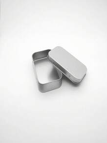 2/4/12pcs Silver Metal Rectangular Hinged Jars - Empty, Portable Storage Kit For Drawing Pins, Candies, Jewelry & Crafts - Durable, Versatile, Aesthetically Home Organizer With Easy-Access Hinged Lids,Suitable For Home Desktop Decoration, Party Small Gift Items, Suitable For Daily And Holiday Desktop Scene Storage And Layout