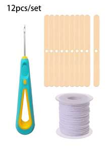 1 pieza/12 piezas Herramienta perforadora manual Equipo de perforación Accesorio práctico Herramientas de aguja perforadora para mechas de velas - Celeste - Ver 7