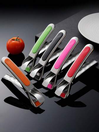 1 pieza Clip de cocina de acero inoxidable y silicona, soporte para tazón/plato, soporte para ollas, pinza antideslizante para platos, resistente al calor