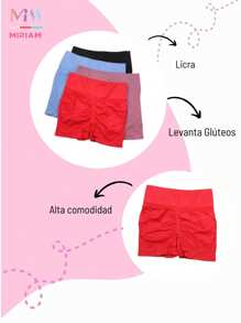 Increible set de 4 piezas de short deportivo con levanta gluteos, diversos colores, comodos, ligeros, 0 transparencia. (Los colores se envian al azar)