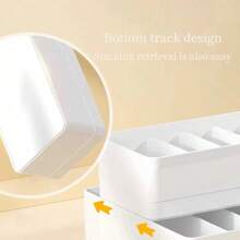1pc New Adjustable Desktop Cable Organizer Box, Multi-Compartment Data Cable Storage Drawer