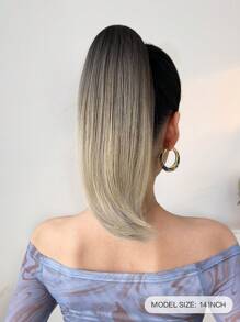 Ponytail Extension,Hair Extension Ponytail 14" Short Claw Hair Extension Synthetic Wavy Clip In Ponytail Wig Daily Fluffy Pony Tail For Women(Black Brown)