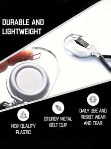 1/3 件便携式伸缩打火机挂钩带钥匙链，防丢失打火机线适用于常规尺寸打火机轻便耐用的塑料金属夹，白色挂绳，皮带夹