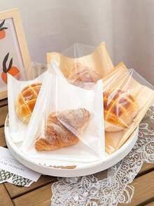 20入簡約牛皮紙包裝袋，開口口袋設計，麵包袋、甜點袋、防油紙袋，適用廚房與餐廳，可用於包裝甜甜圈、法棍麵包、三明治，不含貼紙 - 彩色 - 查看 1