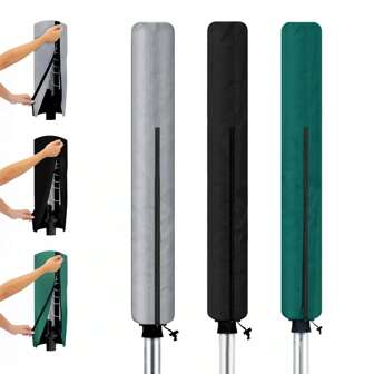 1 pieza Cubierta giratoria de 360° para tendedero de 165/180cm impermeable - Protector de secadora con cremallera resistente a los rayos UV, refugio para tendedero al aire libre y accesorio de parasol de jardín