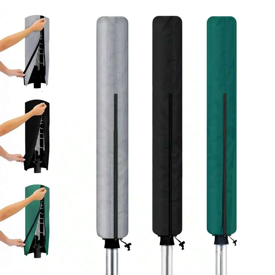 1 buc. Husă rotativă impermeabilă pentru frânghie de rufe, 165/180 cm, 360° - Protector pentru uscător cu fermoar, rezistent la intemperii, cu rezistență UV, adăpost pentru uscător de exterior și accesoriu pentru umbrelă de grădină