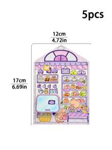 5pcs/10pcs Forest Theme Landscape & Mechanism Stickers, New Cute Scene Stickers, High-Quality For Girls, Stress Relief DIY Stickers