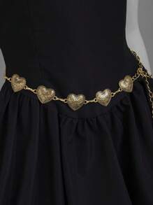 1pc Vintage Heart Design Waist Chain Dress Accessory For Women, Summer