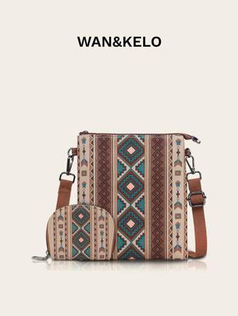 2pcs/Set Boho Lightweight Portable Vintage Shoulder Bags, Suitable For Travel, Holiday, Gift
