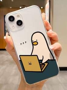 1pc High-Precision Transparent Computer Duck Painting Thick Anti-Fall Transparent Phone Case Cover Compatible With IPhone 16/16 Pro/16 Plus/16 Pro Max/15 Pro Max Waterproof Shockproof Scratch Resistant - Multicolor - View 3