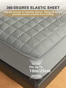 1pc Warterproof Fitted Sheet, Bedding, Waterproof Mattress Protector, Skin-Friendly Mattress Cover, Bedroom Decor, Breathable Quilted Mattress Cover For 8-15" Mattress, Room Decor, Noiseless Bed Mattress Cover For Bedroom, Dorm Room