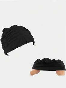 1PC Swimming Sports Cap, Swim Cap, Pleated Adult Comfortable Long Hair With No Restriction, Solid Color Large Cloth Swim Cap, Beach Essentials, Beach Accessories, Pool Float - Multicolor - View 10