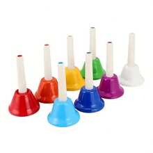 8pcs Hand Bell Set - Multifunctional Musical Instrument Suitable For Music Lovers, Students And Teachers - Durable, Easy To Play, Suitable For Classroom, Performance And Practice, Portable Instrument, With Handle - Suitable For Holiday Celebrations