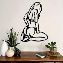 One Art Deco - Style Geometric Metal Wall Mural, A Minimalist - Line Iron Wall Mural And An Elegant Hanging Ornament. Measuring 10.71" X 15.75", It's Suitable For Decorating Homes, Patios And Balconies. It's An Excellent Gift For New Homeowners. Suitable For Modern Home Decoration