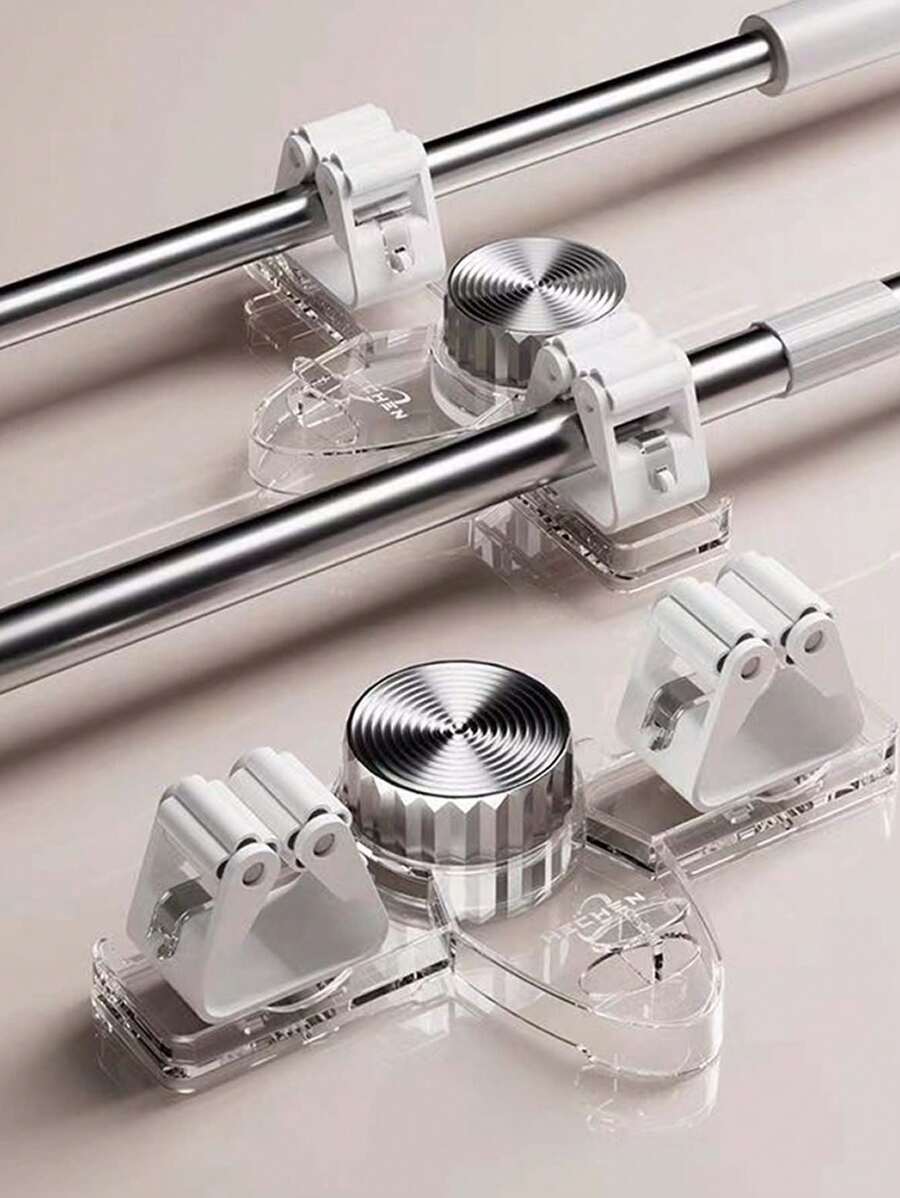 1 件装吸盘拖把架，带 2 个夹子，无需钉子浴室收纳架可移动拖把架 - 彩色 - 查看 1