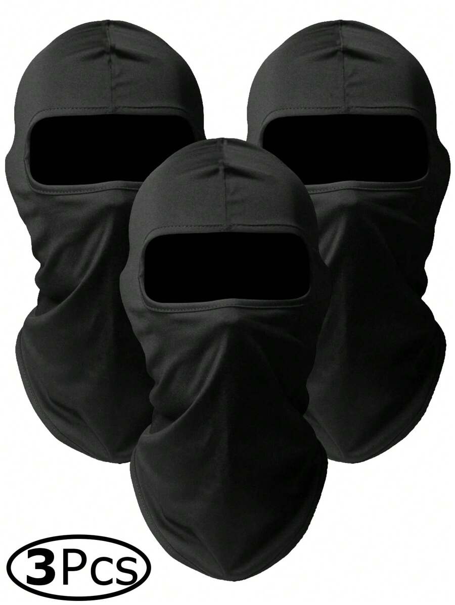 3pcs Balaclava Face Mask, Ski Mask For Men Women, UV Protection Windproof Scarf For Motorcycle Snowboard Cycling