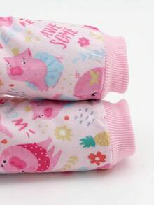 Cute Pink Pig Print Pet Four-Legged Pajamas, Warm Autumn/Winter Dog/Cat Sleepwear, Adorable Cartoon Pet Loungewear - Pink - View 7